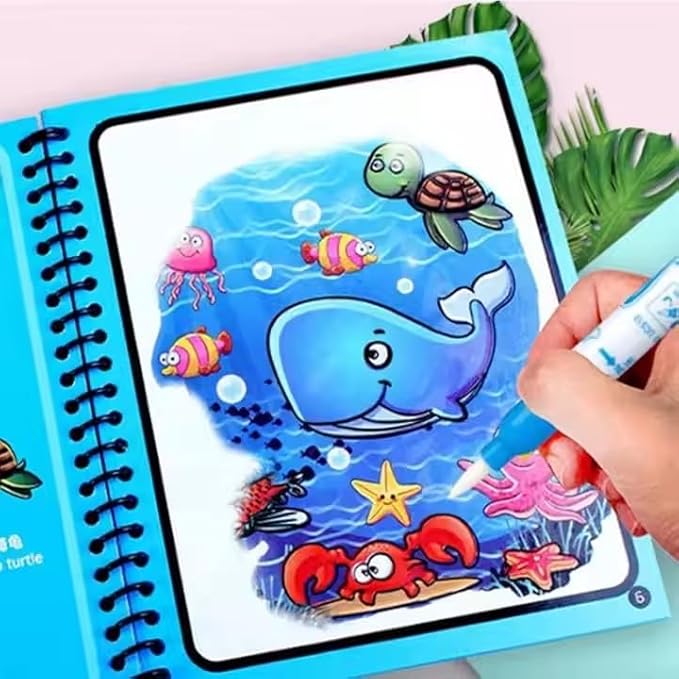 Magic Water Book 4 Different Themes Animals Vehicles Dinosaur Underwater