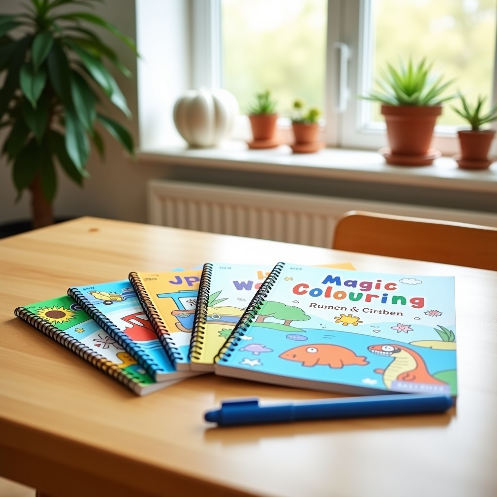 Magic Water Colouring Book Set of 4 Reusable Books with Magic Water Pens